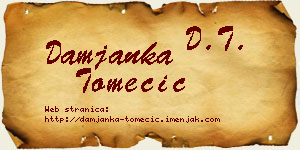 Damjanka Tomecić vizit kartica